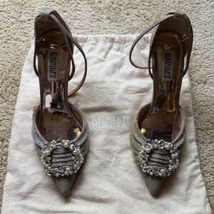 Badgley Mischka Glittering Silver Heels